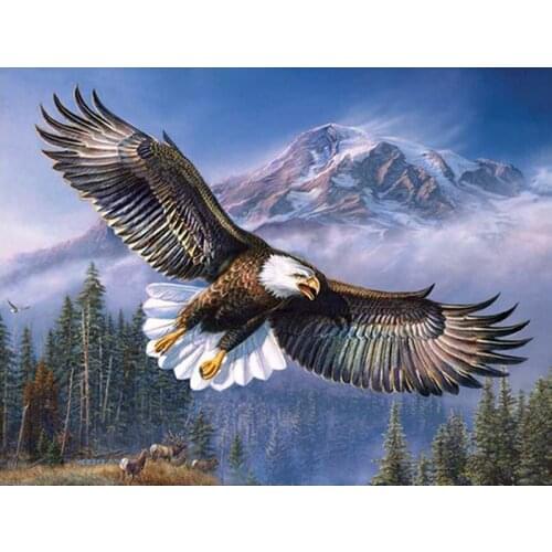GLymg Diy Diamond Painting Cross Stitch Eagle Bird Animal Diamond Embroidery Full Square Rhinestone Mosaic Decoration Home Decor