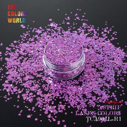 TCT-044 Holographic Stripe Round Dot Shape Mix Size Set For Nail Glitter Nail Art Decoration Makeup Facepaint Body Painting DIY