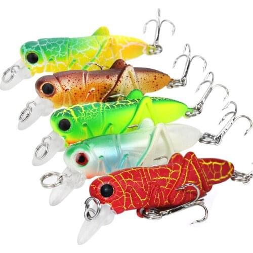 Insect Fishing Lures Grasshopper Flying Wobbler Lure 5.5cm 3.7g Isca Artificial Crankbait for Carp Fishing Hard Baits Bass Pesca