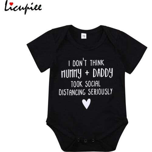 0-18 Months Letter Bodysuits Letter Infant Girls Boys Bodysuits, Funny Letter Print Short Sleeve Round Neck Rompers