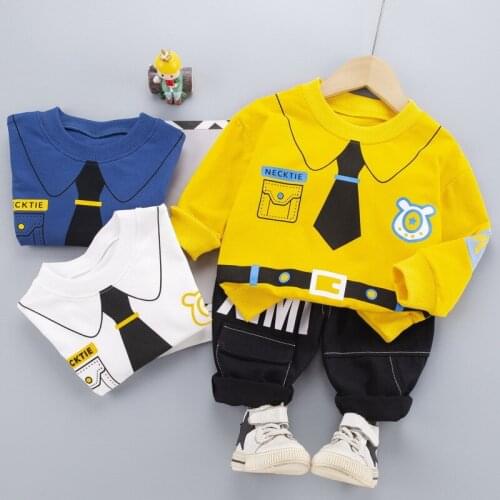 2021 Spring Boys Clothing Casual Sets for Baby Girls Tie Printing Top+Pants 2Pcs Fashion Sets Kids Autumn Clothes Suit