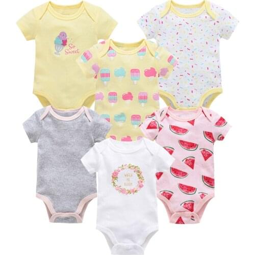 Kavkas Summer Baby Boy Bodysuit 100% Cotton ropa de bebe Newborn Clothes 3m 6m 9m 12m Toddler Cartoon Print Jumpsuit