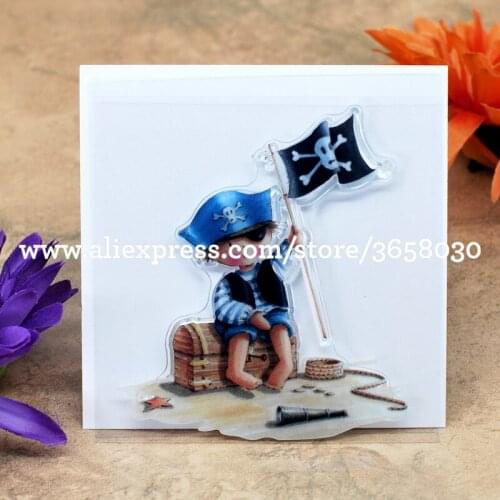 Boy Buccaneer Scrapbook DIY photo cards account rubber stamp clear stamp transparent stamp 9x9cm 8052516