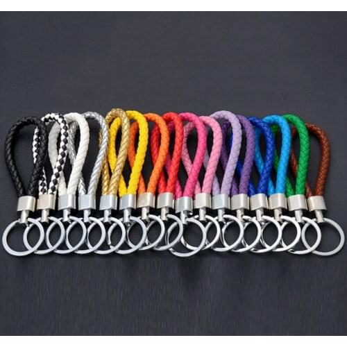 Fashion Handmade Pu Leather Rope Keychain Car Key Ring Auto Key Chain Bag Pendant Accessories High Quality And Brand New On Sale