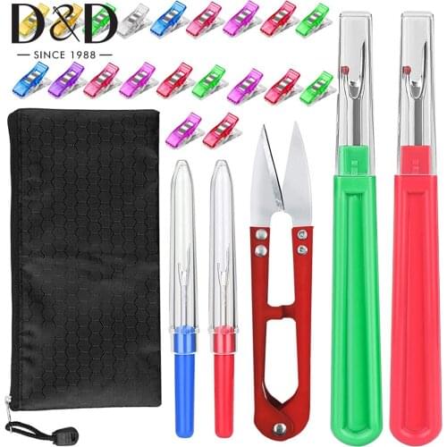 Seam Ripper Thread Remover Kit Sewing Clips Thread Scissor&Handy Stitch Rippers for Sewing Set with Storage Bag Sewing Tool