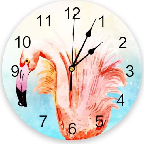 Flamingo Watercolor Gradient 3D Wall Clock Modern Design Living Room Decoration Kitchen Clock Art Wall Watch Home Decor