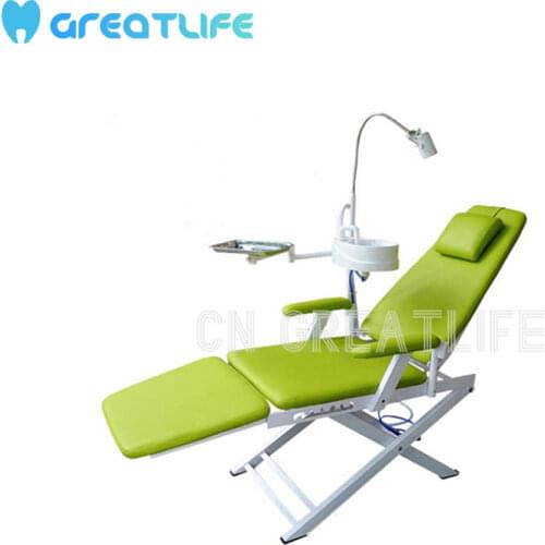 Cheap Folding Portable Dental Chair for Dental Clinic Chair with Light and Tray