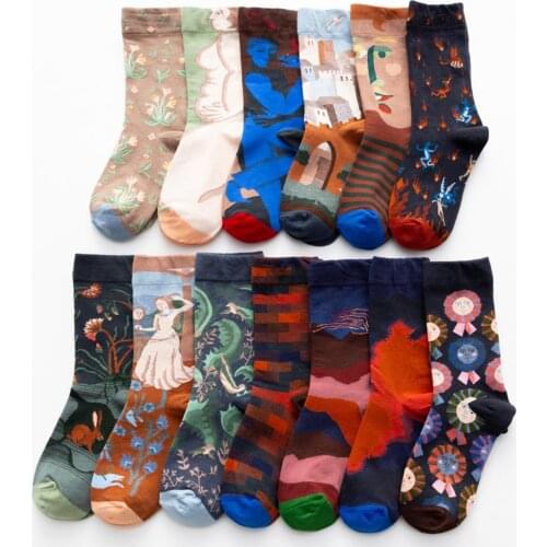 Women Long Sock Cartoon Print Creative Fashion Personalized Novelty Men Women Socks Winter Warm Comfortable Cotton Socks