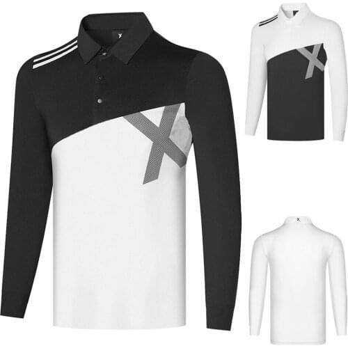 New Autumn Golf Apparel Mens Long-Sleeved T-Shirt Polo Shirt Breathable and Quick-Drying High-Quality Polyester Fabric Non-Iron