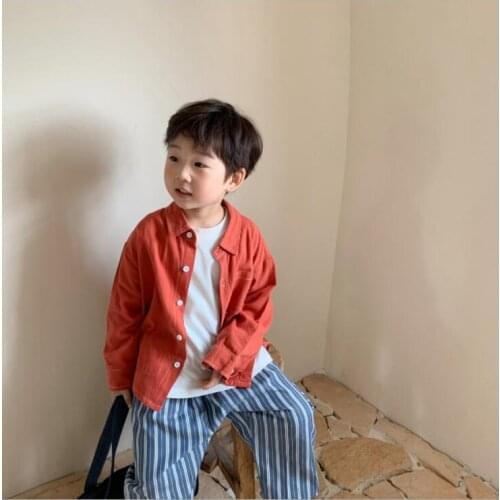 2021 new girls boys shirt cotton full sleeve autumn kids top