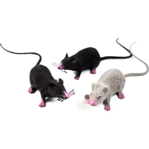 Novelty Joke Mouse Toy Mock Fake Plastic Mouse Prank Scary Rat Trick Animal for Children Game Play Funny Tricky