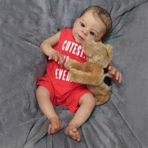 NPK 18inch Doll Kits for Reborn Baby Anthony Reborn Vinyl Doll Kit Unfinished Doll Parts Soft Touch DIY Toys