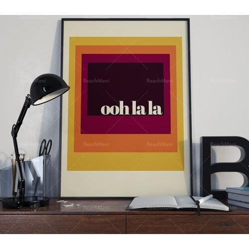 Ooh La La print, mid-century wall art, retro minimalist art minimalist Scandinavian poster home gift, Ooh La La poster wall art
