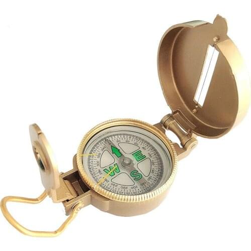 Outdoor Camping Tool Compass Metal Portable Lens Mountaineering mini tactical watch map tool digital antique metal keychain