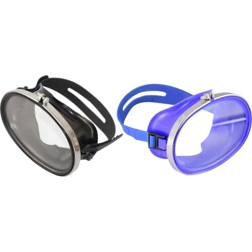 Adult Leakproof Scuba Free Diving Oval Mask Anti-Fog Snorkeling Swimming Goggles with Elastic Rubber Strap for Women Men