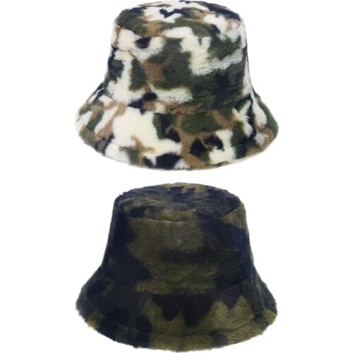 Bucket Hat in Vivid Eyecatching Colors Flat Top Hat in Camouflage Style