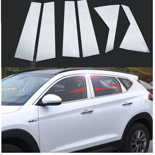 FIT FOR HYUNDAI TUCSON 2016 2017 STAINLESS CHROME PILLAR POSTS WINDOW SIDE DOOR COVER TRIM BEZEL STYLING MOLDING GARNISH ACCENT