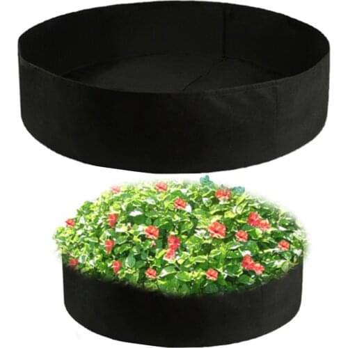 Raised Garden Bed 50 Gallons Fabric Round Planting Container Grow Bags Breathable Felt Fabric Planter Pot For Plants Nursery Pot