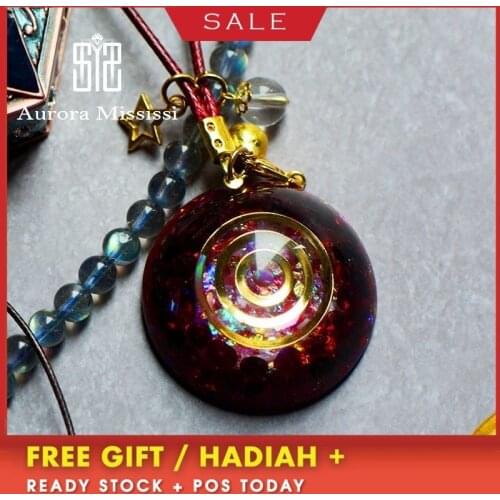 AURA REIKI Orgonite Garnet Natur Alreiki Crystal Pendant Hanging Ornament Resin Decorative Craft Charms Jewelry For Women C0119