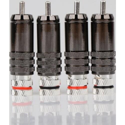 Preffair 4* R1748 Silver plated RCA connector RCA plug RCA Male Interconnect Cable Plug Hifi RCA Jack Scre