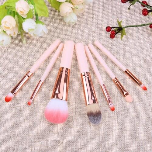 7Pcs/Set Professional Cosmetic Brushes Tool Set Powder Eye Shadow Foundation Blush Blending Beauty Make Up Brush