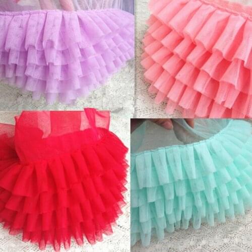 Five layer mesh Ruffled Ribbon Trim for skirt decoration 17 cm Wide 9 colors for choice - Free Shipping-time
