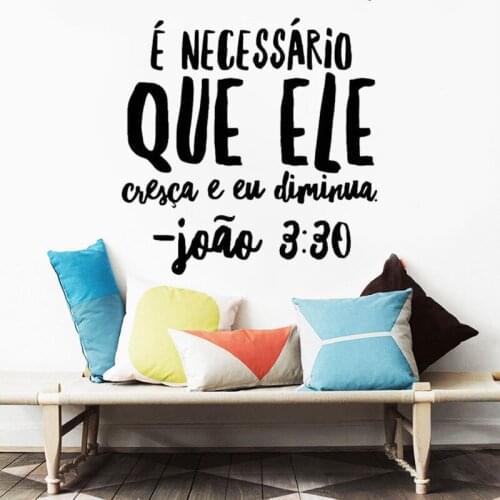 Mural É Necessário Que Ele Cresça E Eu Diminua Portuguese Quotes Vinyl Wall Stickers For Bedroom Decor Wallpaper Decals RU2251