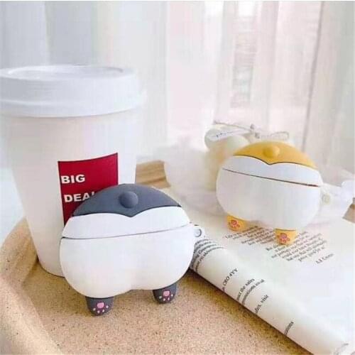 Corgi Ass Dog Backpack Tassels Wireless Earphone Case For Apple AirPods 2 3 Pro Charging Headphones Cases Protective Accessories