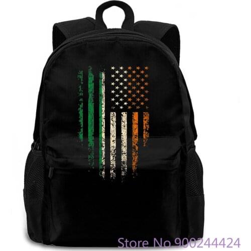 Irish American Flag Premium Print Harajuku Hot Sale Super women men backpack laptop travel school adult student