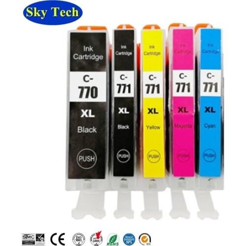5PK Compatible Ink Cartridges suit for PGI770 CLI771 pgi-770 cli-771 , Suit for canon PIXMA MG5770 MG6870 MG7770 etc