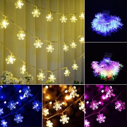 2019 Newest 5M LED Snowflakes String Light Ornament Garland Hanging Party Wedding Decor New