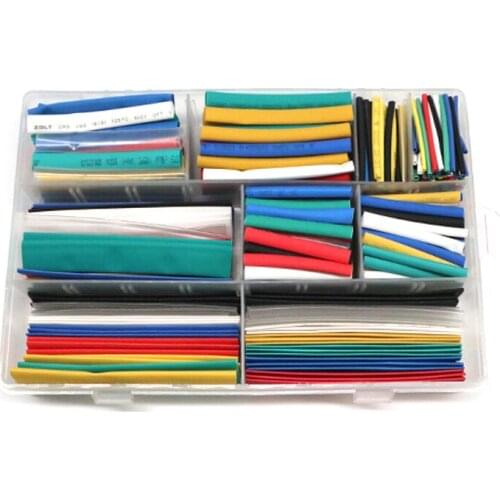 385PCS/box Heat Shrink Sleeving Tube Assorted Kit Polyolefin Insulation shrinkable tube Waterproof Wire Cable Sleeve 9 Sizes
