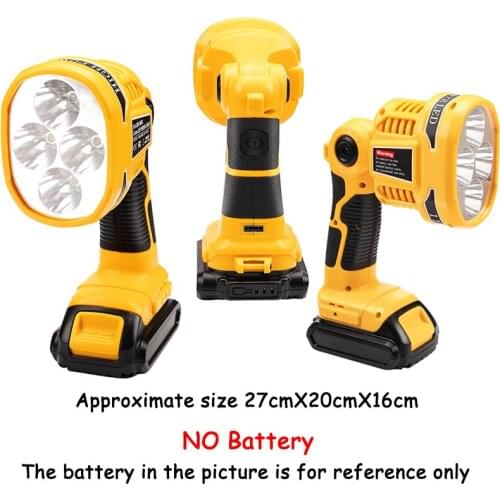 12W Spotlight LED Warning Light Work Lamp Flashlight Torch hand lantern for Dewalt 14.4V 18V 20V Li-ion Battery DCB140 DCB180