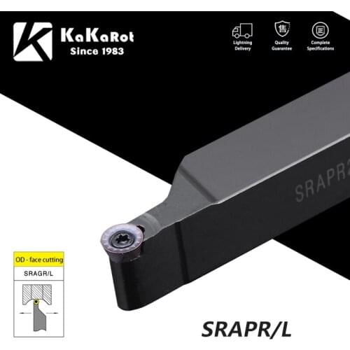 KaKarot External Turning Tool SRAPR1616H08 SRAPR2020K10 SRAPR2525M10 Tool Holder RPMT/RPGT Carbide Insert Lathe Cutting Tool Set