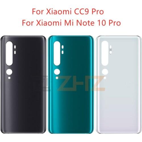 For Xiaomi Mi Note 10 Battery Back Cover Rear Door Housing Side Key For Xiaomi Mi CC9 Pro Replacement Repair Spare Parts