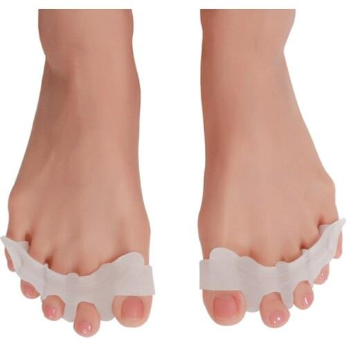 1pair Soft Silicone Pedicure Foot Care Protective Orthopedic Bunion Straightener Durable Overlapping Pain Relief Toe Separator