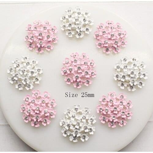 10pcs/LOT 25MM Alloy Button Two Color Special shiny Rhinestone diamond button Wedding Decorative Girl Jewelry Diy hiar accessory