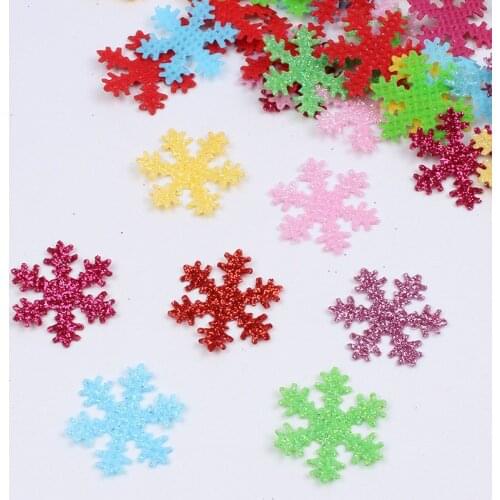 200pcs/lot Mix Colors Glitter Snowflake Path snowflakes patches Wedding Party Home Decoration Craft Project Fashion Accessories