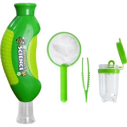 4Pcs Kids Portable Handheld Microscope Tweezers Net Box Science Experiment Toy