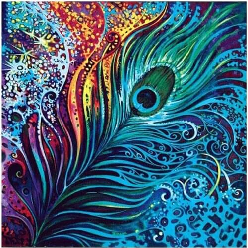 Full Square/Round Drill 5D DIY Diamond Painting "peacock Feathers" 3D Rhinestone Embroidery Cross Stitch 5D Decor Gift