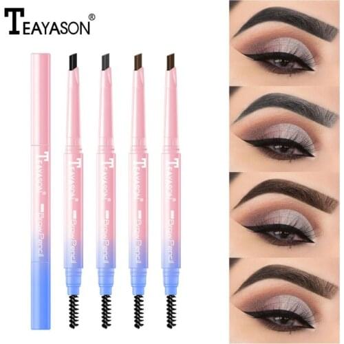 Triangle Head Dual-use Automatic Rotating Eyebrow Pencil Double-headed Eyebrow Pencil Natural Lasting Waterproof Makeup TSLM1