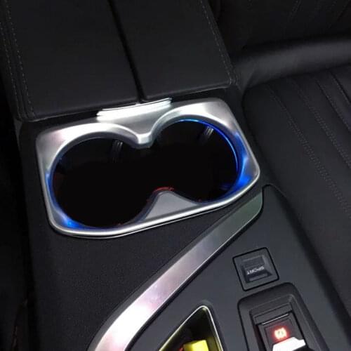 Car Styling Stainless Steel Water Cup Holder Cover Trim Decoration For Peugeot 3008 3008GT 5008 2017-2018