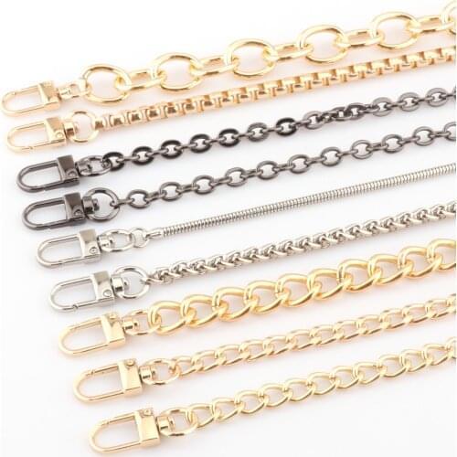 40-120cm Women Metal Gold chain Adornment Purse Straps Bag Parts Bags Chains Gold Belt Metal For Handbags chain mini accessories