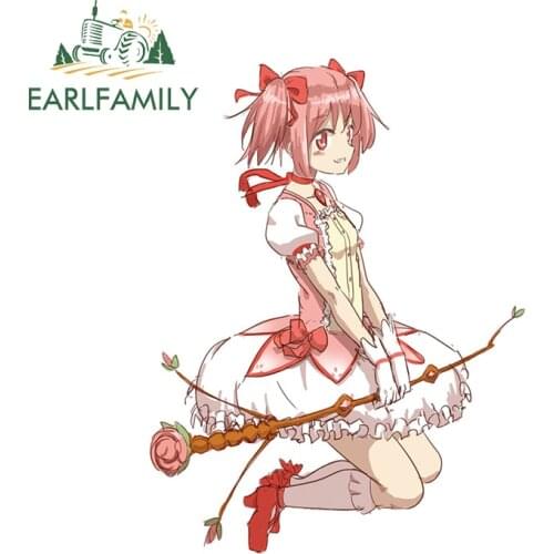 EARLFAMILY 13cm x 9.9cm for Kaname Madoka Car Assessoires Stickers Waterproof Graffiti Motorcycle Decal Car Body Decoration