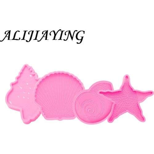 Starfish Conch and Shell Coaster Agate Resin Mold, DIY Epoxy Resin Silicone Molds, Resin Crafting Mould DY0936