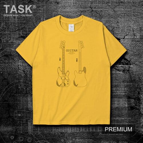 Guitar structure diagram small fresh rock guitarist mens t shirt fashion brands cotton t-shirt Top tops new clothes summer
