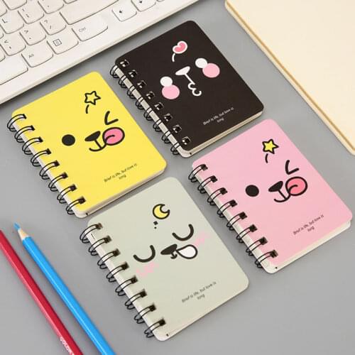1pcs cute student rollover pocket portable pocket notepad cartoon notepad exercise book for school writing office stationery
