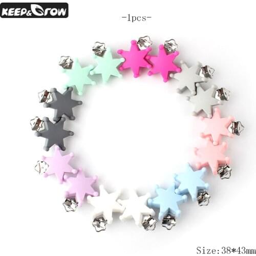 Keep&Grow 1pc Six-star Silicone Pacifier Clip BPA Free Baby Teether Pacifier Holder Nipple Clasp DIY Pacifier Chain Accessories