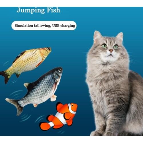 Cat Electric Fish Toy Pet 3D Simulation Fish Soft Plush Shaking Fish Toy Stuffed Interactive Dancing Fish Playing Soft Cat Toy