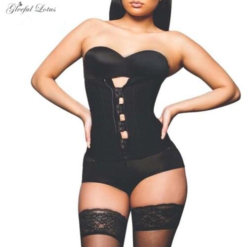Latex Waist Trainer Body Shaper Corset Slimming Sheath Tummy Trimmer Steel Boned Zipper Modeling Strap Women Shapewear Plus Size